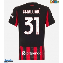 AC Milan Strahinja Pavlovic #31 Hjemmedrakt Dame 2025-26 Kortermet